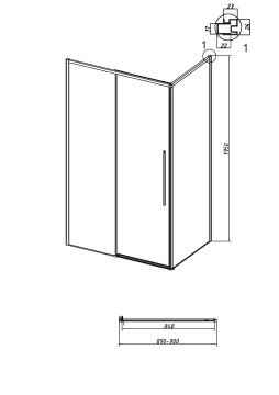 Боковая стенка Grossman Galaxy 200.K33.01.90.21.00 (90х195) черный матовый,стекло прозрачное, 1 место