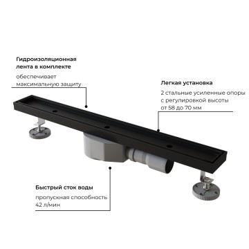 Душевой трап RGW SDR-08B (700)