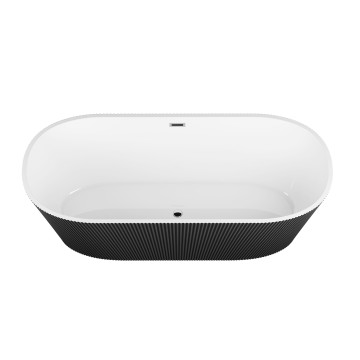 Ванна отдельностоящая Grossman Forta GR-27021MB (170х75х58) цвет черный/белый матовый,1 место
