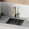 Смеситель для кухни SANCOS Grand с вытяжным изливом, цвет брашированное золото, PVD покрытие, арт. SC4002BG