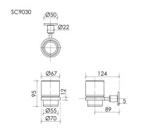 Держатель для зубных щеток SANCOS Base, вороненая сталь, арт. SC9030GG