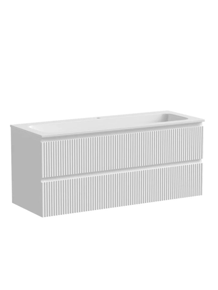 Тумба подвесная SANCOS Snob R 1195х445х500, c двумя ящиками оснащенными доводчиками, Bianco, арт.SNR120W