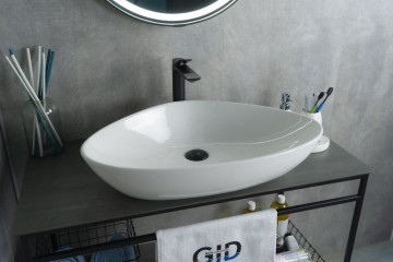 Раковина Gid N9062 51117 накладная белая 66.5x44x15