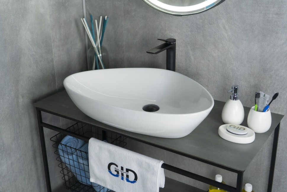 Раковина Gid N9062 51117 накладная белая 66.5x44x15