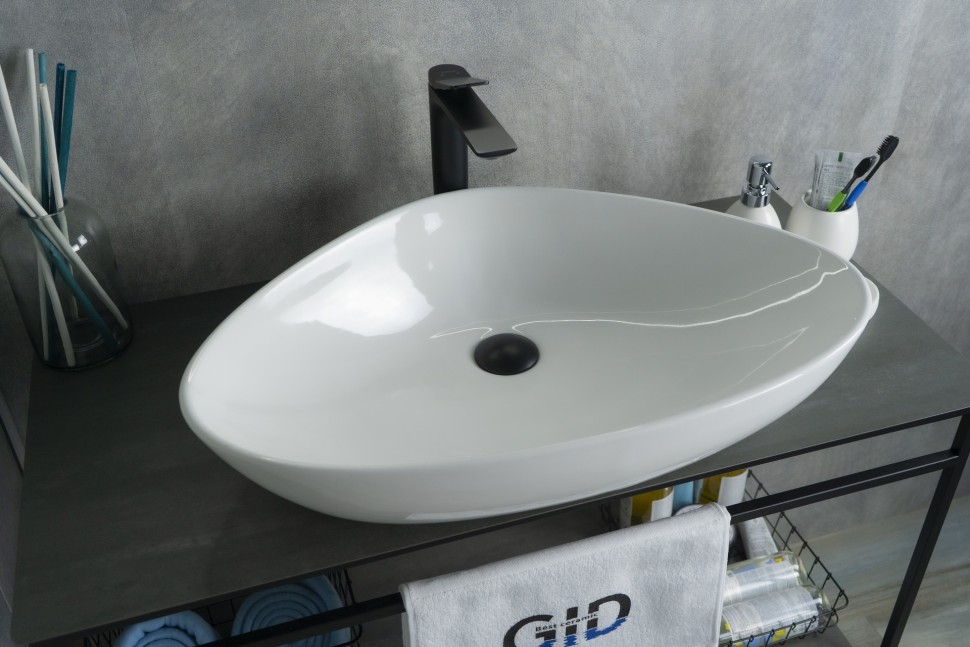 Раковина Gid N9062 51117 накладная белая 66.5x44x15