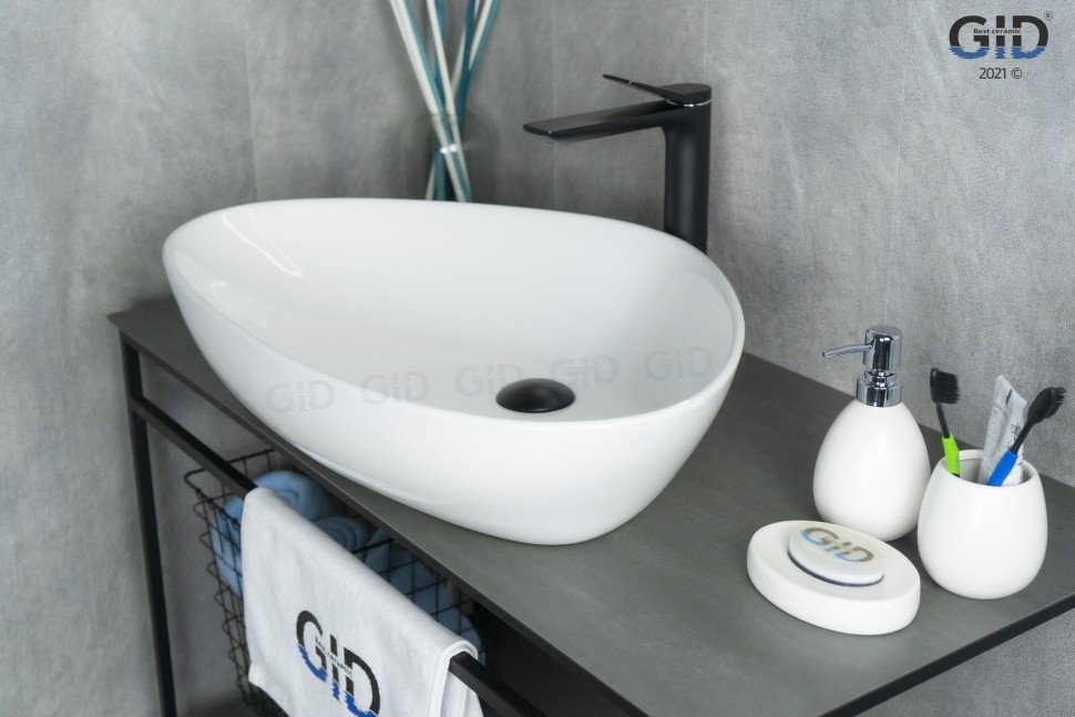 Раковина Gid N9062 51117 накладная белая 66.5x44x15