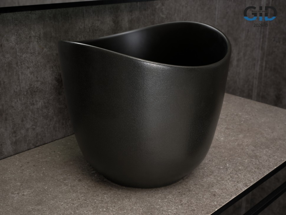 Раковина Gid N9303bg 53378 накладная черная графит 36x36x32