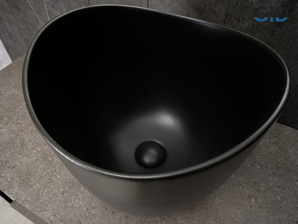Раковина Gid N9303bg 53378 накладная черная графит 36x36x32