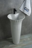 Раковина Gid Nb132 81113 накладная белая 41x41x84