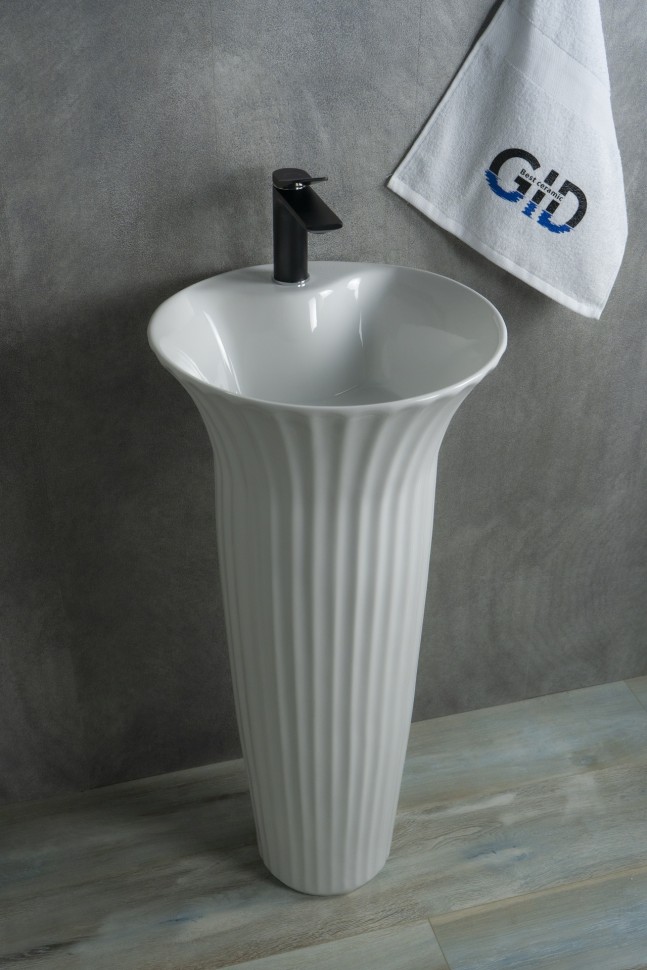 Раковина Gid Nb132 81113 накладная белая 41x41x84