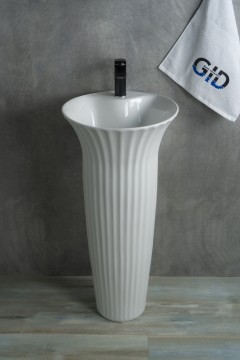 Раковина Gid Nb132 81113 накладная белая 41x41x84
