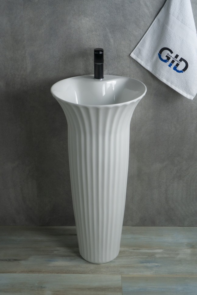 Раковина Gid Nb132 81113 накладная белая 41x41x84