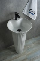 Раковина Gid Nb132 81113 накладная белая 41x41x84