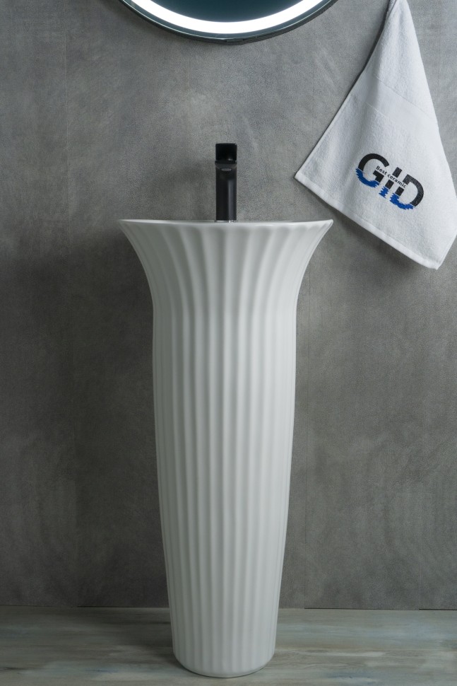 Раковина Gid Nb132 81113 накладная белая 41x41x84