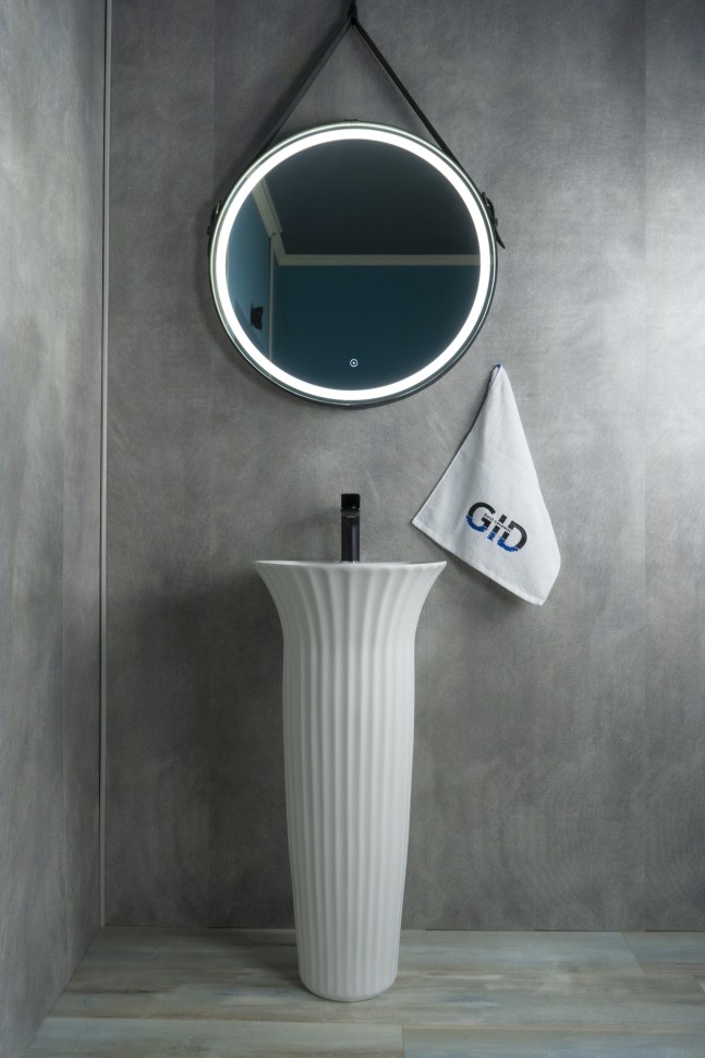 Раковина Gid Nb132 81113 накладная белая 41x41x84