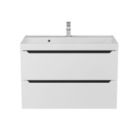 Тумба под раковину для ванной для ванной Uperwood Tanos 80 см, подвесная, белая/графит