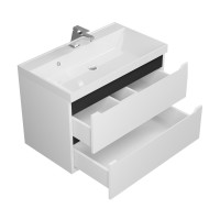 Тумба под раковину для ванной для ванной Uperwood Tanos 80 см, подвесная, белая/графит