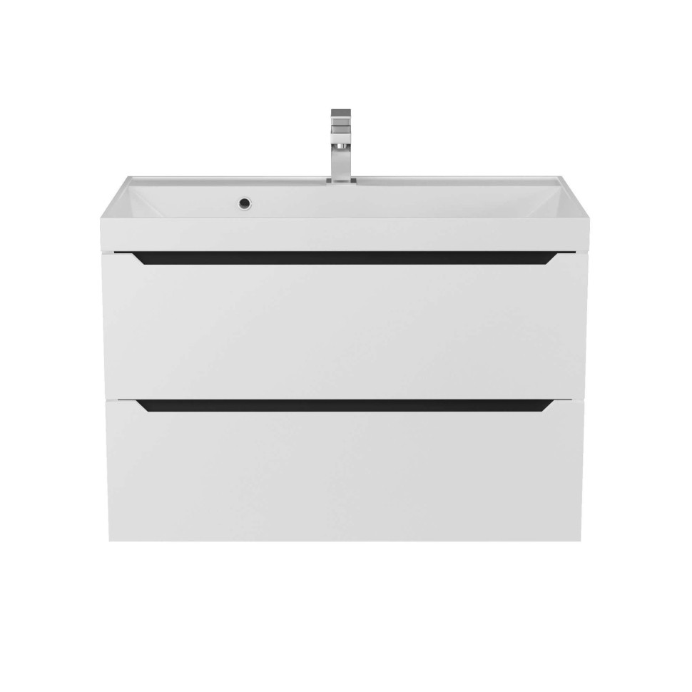 Тумба под раковину для ванной для ванной Uperwood Tanos 80 см, подвесная, белая/графит