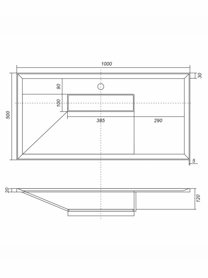Раковина для ванной кварцевая Uperwood Lotus Quartz 100х50х13 см, белая матовая, жасмин
