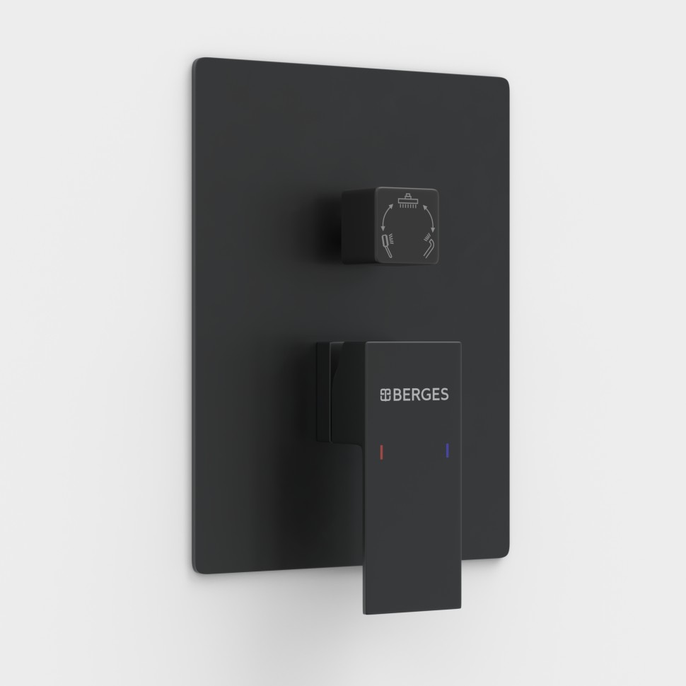 Душевой комплект BERGES VENTAS 3S BLACK, черный матовый