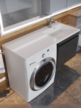 Раковина над стиральной машиной Uperwood Magenta 110х50х17,8 см, правая, крыло слева