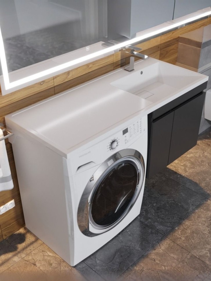 Раковина над стиральной машиной Uperwood Magenta 110х50х17,8 см, правая, крыло слева