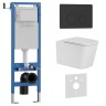 Комплект 3в1 IBERICA BLANCA инсталляция SILENCIO MINI, унитаз TOLEDO ALTO белый, кнопка смыва INOX-O черный матовый (IB.001M.TLA.234.812)