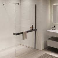 Душевая перегородка Walk-In VSW-1HR110CLGM, 1100*2000, вороненая сталь, стекло прозрачное