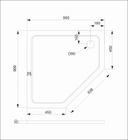 Душевой поддон Veconi Tezeo stone TZ-12, 900x900x30, искусственный камень, белый