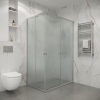 Душевое ограждение Niagara Eco NG-1118-14QMT (110х80х190) прямоугольник,раздвижное,хром,стекло матовое,1 место