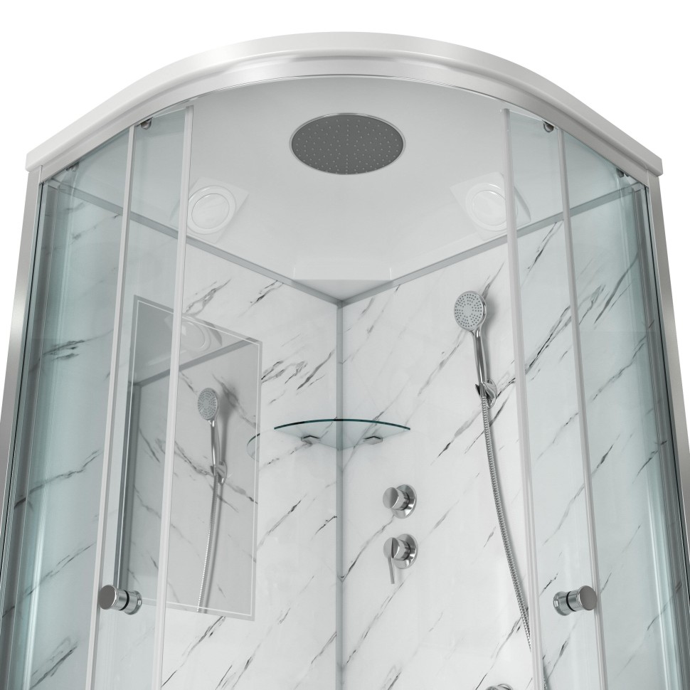 Душевая кабина Niagara Luxe NG-7701M (90x90х210) низкий поддон(15см),дверь раздвижная,стенки мрамор,3 места
