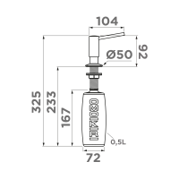 Дозатор Omoikiri OM-02-P-CH латунь/шампань