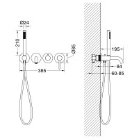 Смеситель встроенный для ванны с душем Timo Saona 2314/19YSM розовое золото