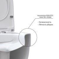 Унитаз BERGES подвесной FLOE 55 см, сиденье дюропласт Floe Slim SO, микролифт, быстросъем