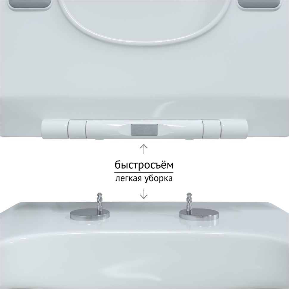Унитаз BERGES подвесной FLOE 55 см, сиденье дюропласт Floe Slim SO, микролифт, быстросъем