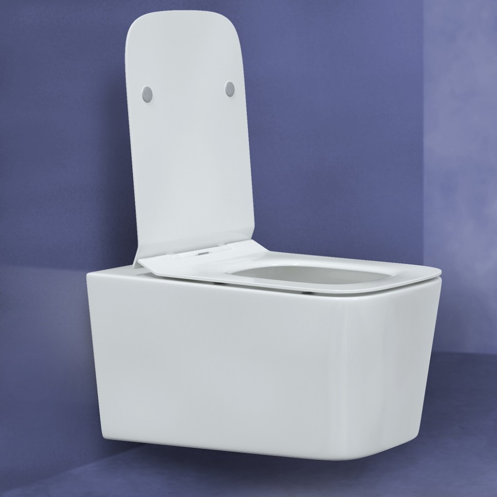Унитаз BERGES подвесной FLOE 55 см, сиденье дюропласт Floe Slim SO, микролифт, быстросъем