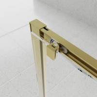 Душевой угол Veconi Evo 100SP G 1100х800x1950, золото брашинг, прозрачное стекло