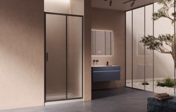 Душевая дверь Альфа-Н (Alpha-N) VDS-3AN120MTB, 1200, черный, стекло текстурное