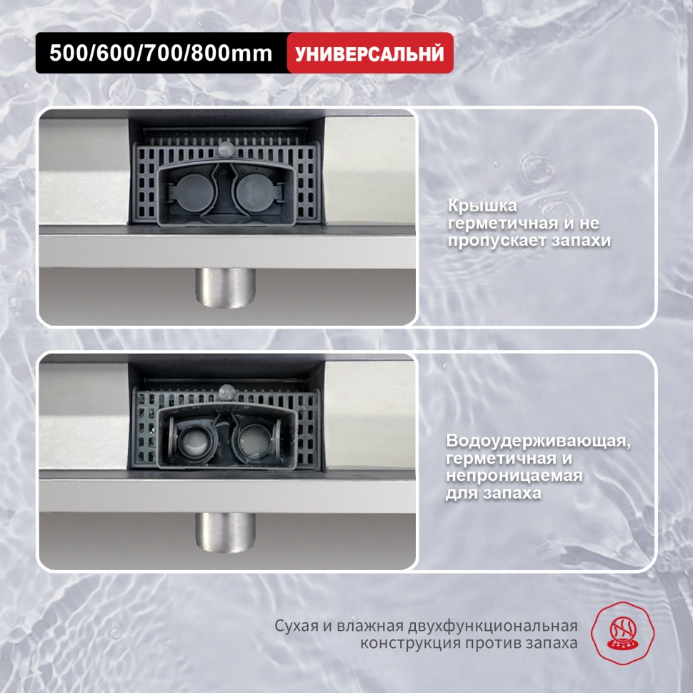 Трап для душа 70*800мм R650.80.05