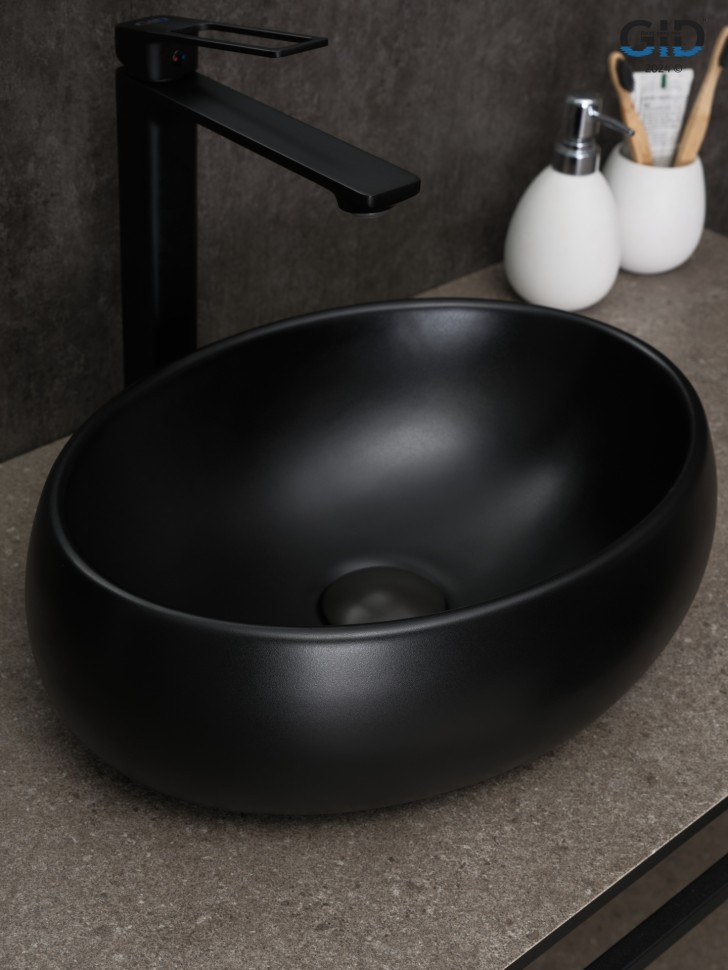Раковина Gid Bm9030ds 53384 накладная черная матовая 40x30x13.5
