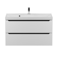 Тумба под раковину для ванной для ванной Uperwood Tanos 90 см, подвесная, белая/графит