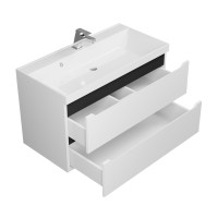 Тумба под раковину для ванной для ванной Uperwood Tanos 90 см, подвесная, белая/графит