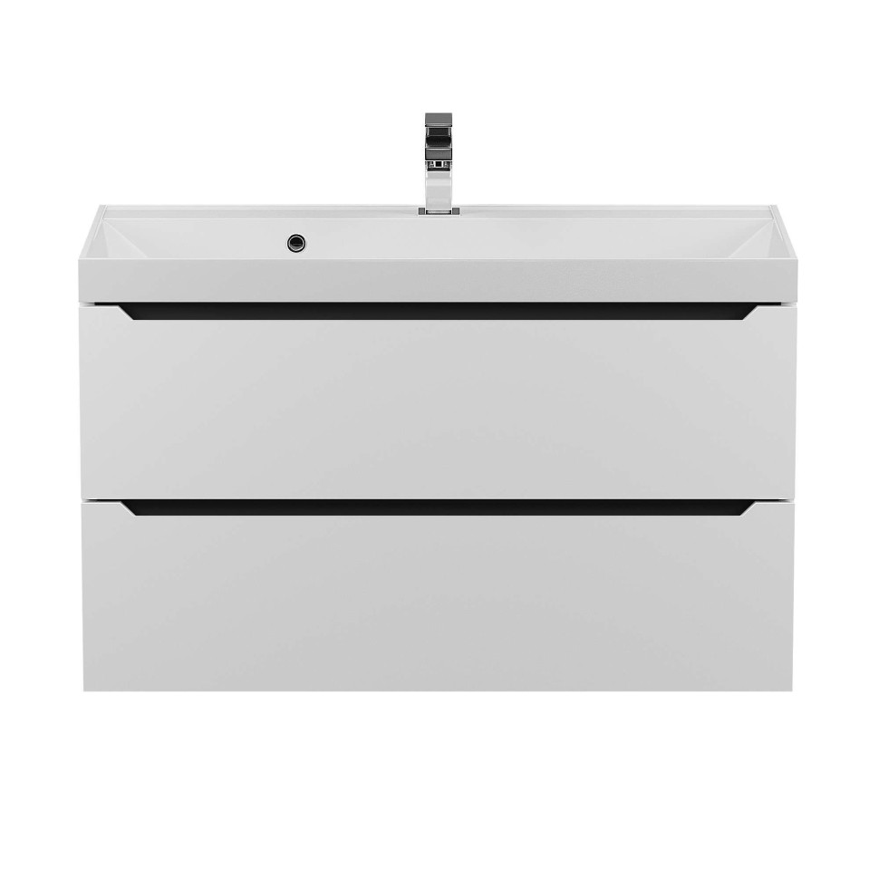 Тумба под раковину для ванной для ванной Uperwood Tanos 90 см, подвесная, белая/графит