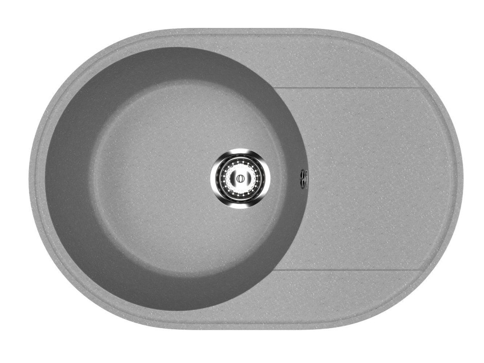 Кухонная мойка из искусственного камня Uperwood ECON UPD-107-003, овальная, серая матовая