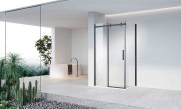 Душевой уголок Комо-Н (Como-N) VSR-4CN9016CLB, 1600*900, черный, стекло прозрачное