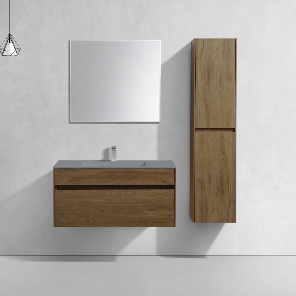 База под раковину Chiara 1000 подвесная, 1 выкатной ящик soft-close, T.Oak