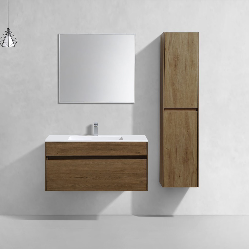 База под раковину Chiara 1000 подвесная, 1 выкатной ящик soft-close, T.Oak