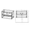 База под раковину Mia 800 подвесная, 2 выкатных ящика soft close, Beton