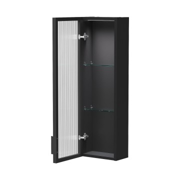 AQM9005MB "S5" Шкаф со стеклом узкий универсальный 250х148х800 мм., дуб черный