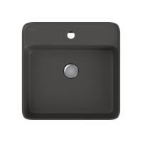 Раковина BERGES Ego SL накладная, 45x45 см, матовый антрацит, с отверстием под смеситель